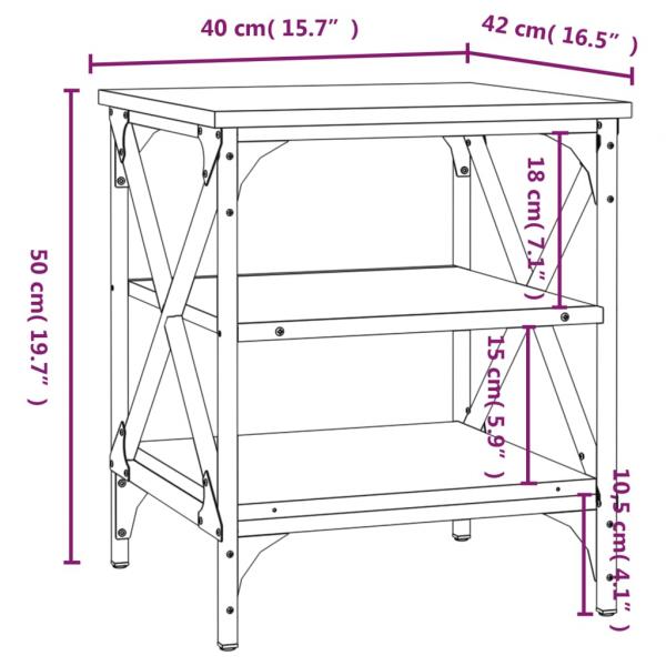 Beistelltisch Braun Eichen-Optik 40x42x50 cm Holzwerkstoff