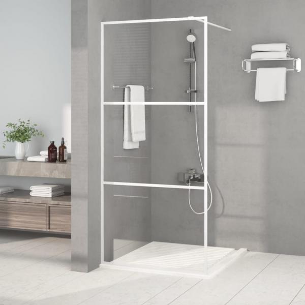 ARDEBO.de - Duschwand für Begehbare Dusche Weiß 90x195 cm ESG-Klarglas