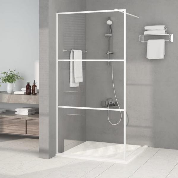 ARDEBO.de - Duschwand für Begehbare Dusche Weiß 100x195 cm ESG-Klarglas