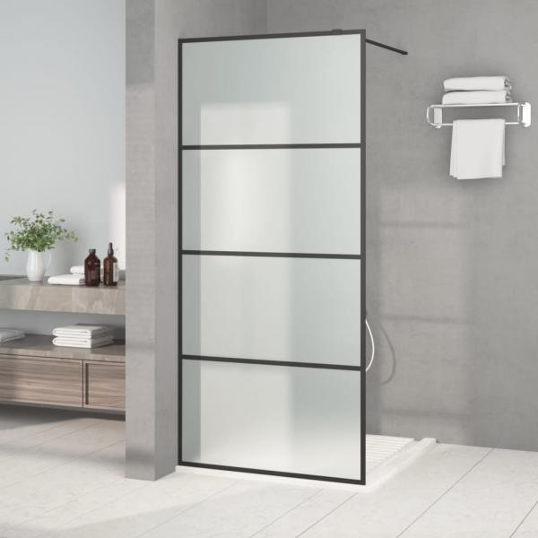 ARDEBO.de - Duschwand für Begehbare Dusche Schwarz 90x195cm Matt ESG-Glas