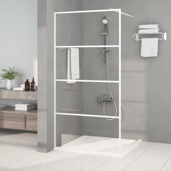 ARDEBO.de - Duschwand für Begehbare Dusche Weiß 100x195 cm ESG-Klarglas