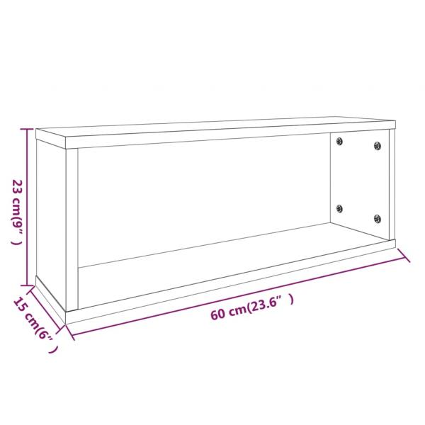 Würfelregale 2 Stk. Grau Sonoma 60x15x23 cm Holzwerkstoff