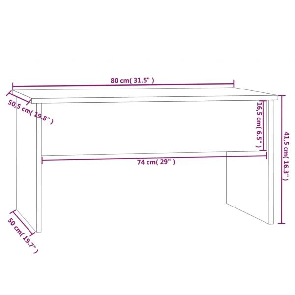 Couchtisch Braun Eichen-Optik 80x50,5x41,5 cm Holzwerkstoff