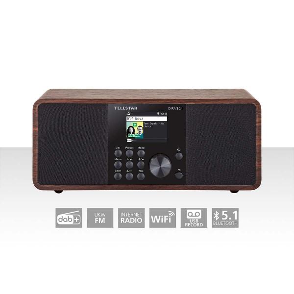 ARDEBO.de - DIRA S 24i Multifunktionales Stereo-Radio DAB+ / FM / Internet / Bluetooth Holz