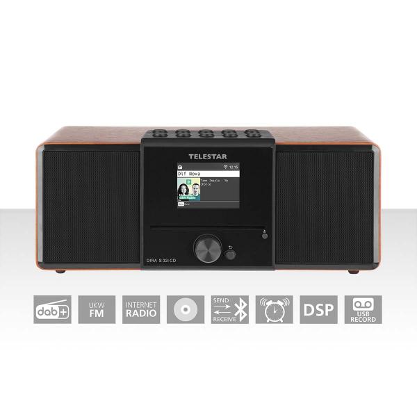 ARDEBO.de - DIRA S32i CD EWF Multifunktionales Stereo-Radio mit CD-Player DAB+ / FM / Internet / Bluetooth Holz