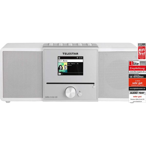 DIRA S32i CD EWF Multifunktionales Stereo-Radio mit CD-Player DAB+ / FM / Internet / Bluetooth Weiß