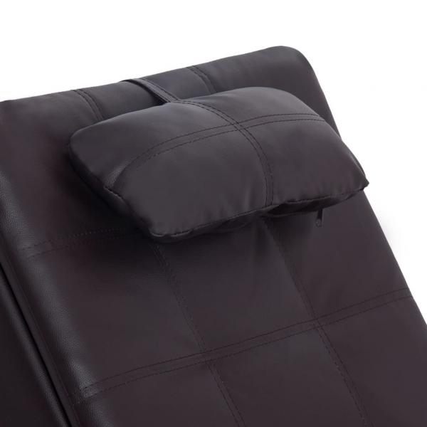 Massage Chaiselongue mit Kissen Braun Kunstleder