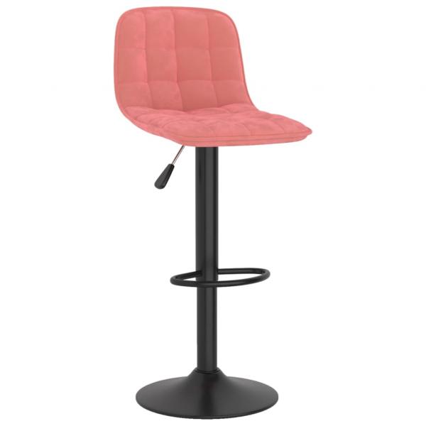 Barhocker 2 Stk. Rosa Samt