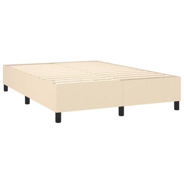 Boxspringbett mit Matratze Creme 140x190 cm Stoff