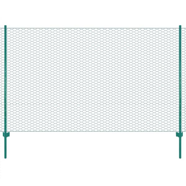 ARDEBO.de - Maschendrahtzaun mit Pfosten Stahl 25 x 1,5 m Grün