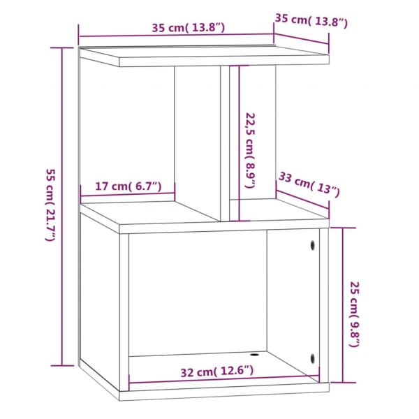 Nachttisch Braun Eichen-Optik 35x35x55 cm Holzwerkstoff