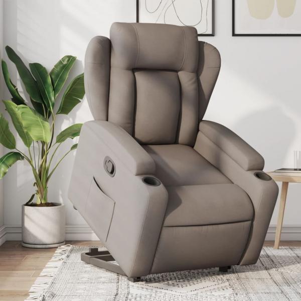 ARDEBO.de - Relaxsessel mit Aufstehhilfe Taupe Stoff