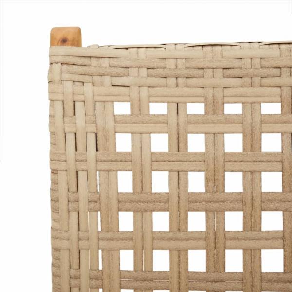 7-tlg. Garten-Essgruppe Poly Rattan und Massivholz Beige