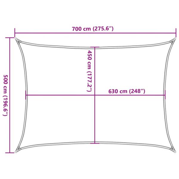 Sonnensegel 160 g/m² Rechteckig Sandfarben 5x7 m HDPE