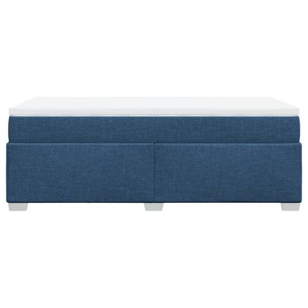 Boxspringbett mit Matratze Blau 90x190 cm Stoff