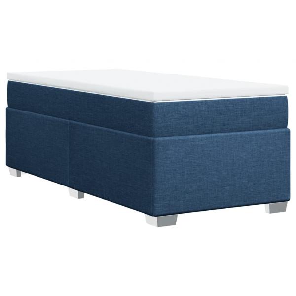 Boxspringbett mit Matratze Blau 90x190 cm Stoff