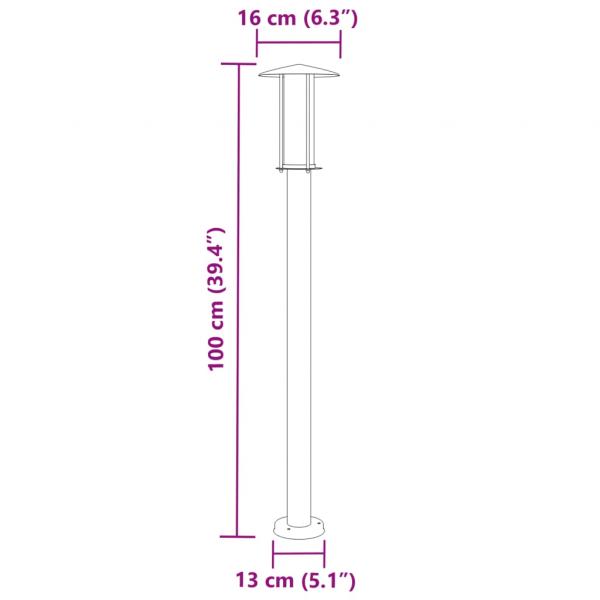 Wegeleuchte Schwarz 100 cm Edelstahl