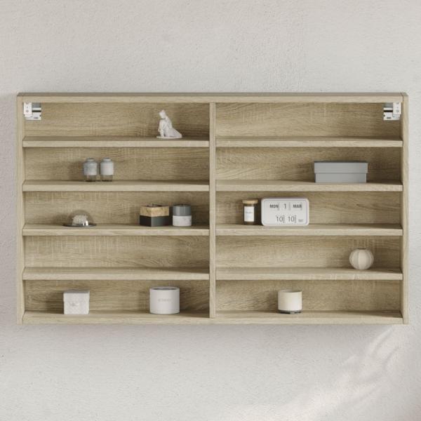 ARDEBO.de - Vitrinenschrank Sonoma-Eiche 100x15x58 cm Holzwerkstoff