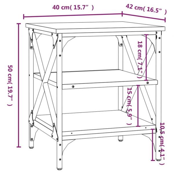 Beistelltische 2 Stk. Sonoma-Eiche 40x42x50 cm Holzwerkstoff
