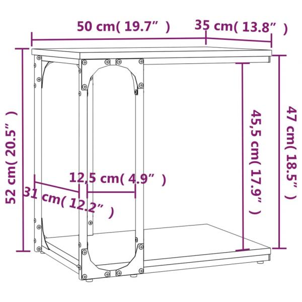 Beistelltisch Schwarz 50x35x52 cm Holzwerkstoff