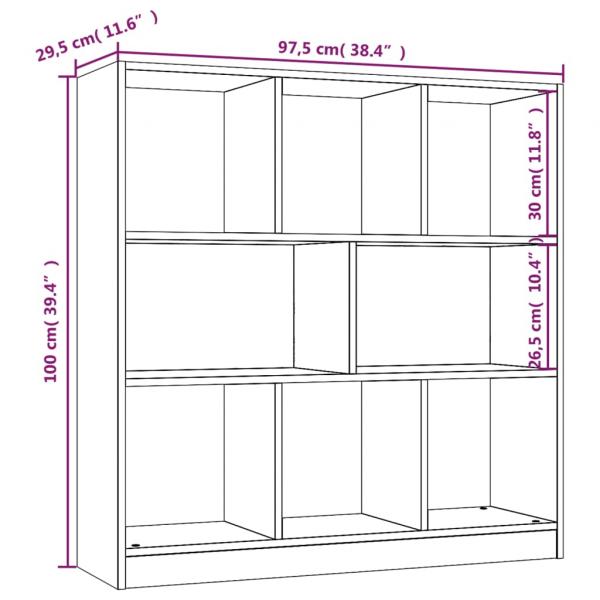 Bücherregal Braun Eichen-Optik 97,5x29,5x100 cm Holzwerkstoff