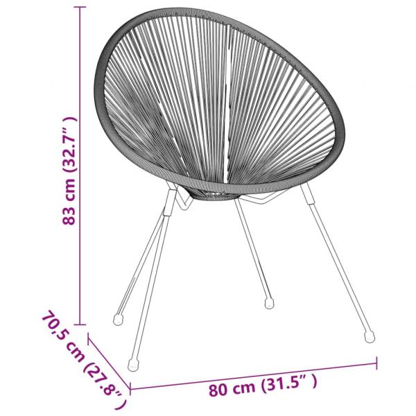 5-tlg. Garten-Essgruppe PVC Rattan Schwarz