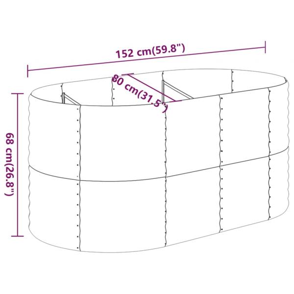 Hochbeet Pulverbeschichteter Stahl 152x80x68 cm Braun