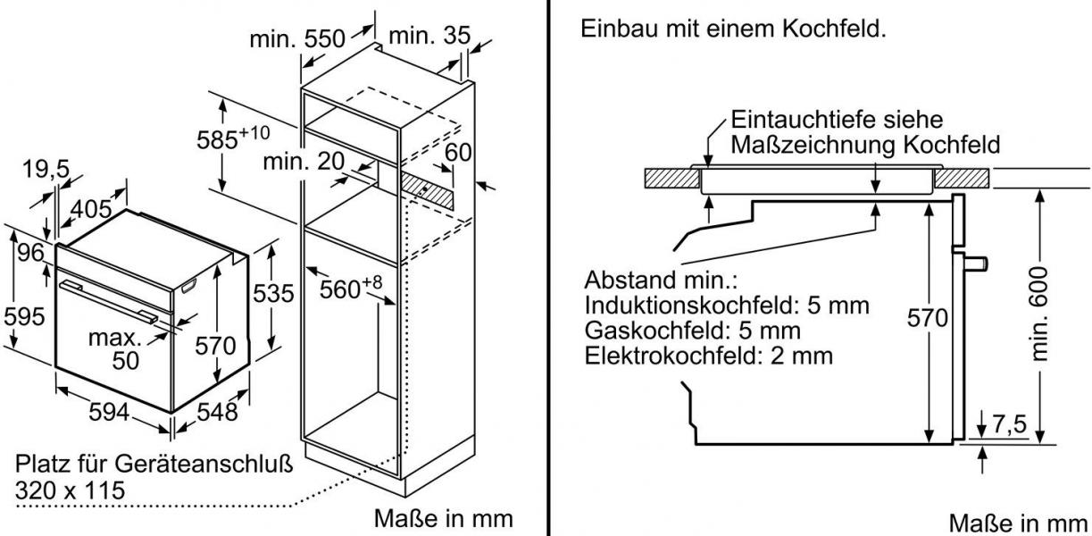 Bosch HBA573BS1 Serie 4 EEK: A Einbaubackofen, 60cm breit, 71 Liter, AutoPilot 10, 3D Heißluft, edelstahl