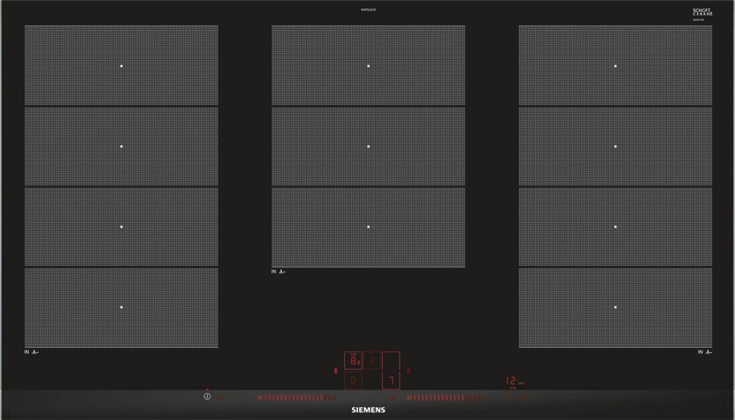 ARDEBO.de Siemens EX975LXC1E iQ700 Autarkes Induktionskochfeld, Glaskeramik, 90 cm breit, Facetten-Design