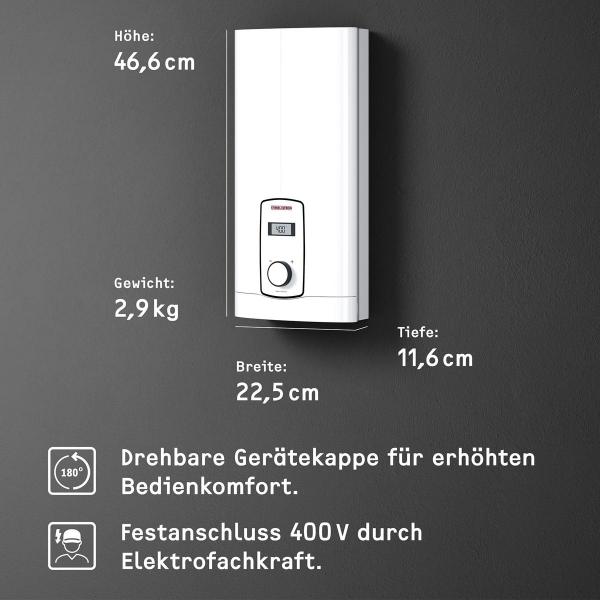 STIEBEL ELTRON DHB-E 18/21/24 LCD Komfort-Durchlauferhitzer, EEK: A, 18-24kW, Über-/Untertischmontage (236745)