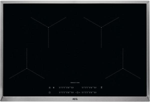 ARDEBO.de AEG IKB84431XB Autarkes Induktions-Kochfeld, Glaskeramik, Edelstahl-Rahmen, 80 cm breit, automatische Topferkennung