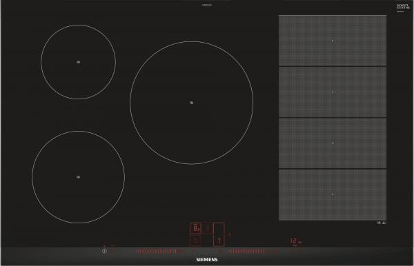 ARDEBO.de Siemens EX875LVC1E iQ700 Autarkes Induktionskochfeld, Glaskeramik, 80 cm breit, Facetten-Design, powerMove Plus