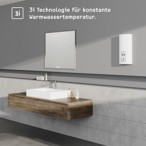 STIEBEL ELTRON DEL 27 Plus Komfort-Durchlauferhitzer, EEK: A, elektronisch geregelt, 27 kW, Übertischmontage (236740)