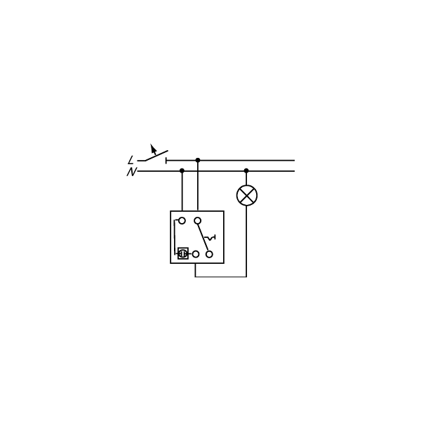 Busch-Jaeger 2000/6 USK Wippkontrollschalter-Einsatz Aus- und Wechselschaltung mit N-Klemme (2CKA001022A0474)