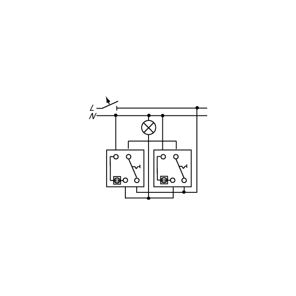 Busch-Jaeger 2000/6 USK Wippkontrollschalter-Einsatz Aus- und Wechselschaltung mit N-Klemme (2CKA001022A0474)