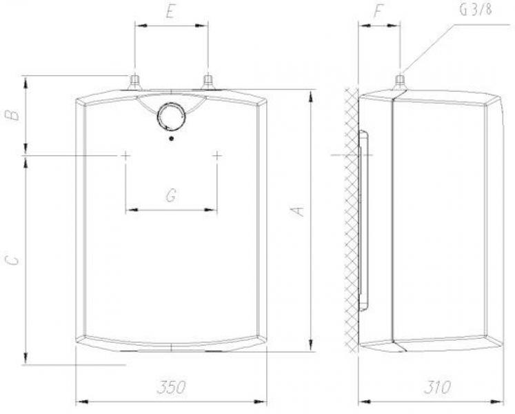 Gorenje GT 15 U/D Warmwasserspeicher (druckfest), 14,9 l, EEK: A, 2 kW, Frostschutz, Überhitzungsschutz, weiß