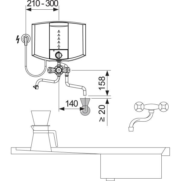 STIEBEL ELTRON EBK 5 K Kochendwassergerät, 5 Liter, 2kW, weiß (74288)