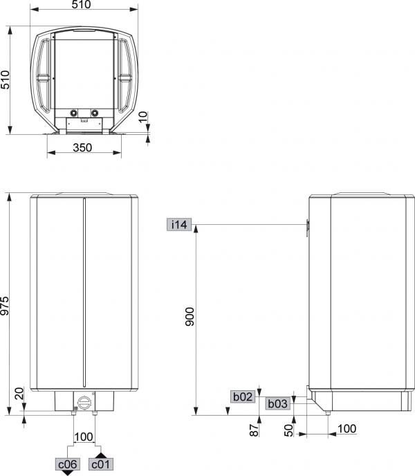 STIEBEL ELTRON HFA-Z 100 Wandspeicher, EEK: C, 100 Liter, offen/geschlossen, Boilerfunktion (74469)