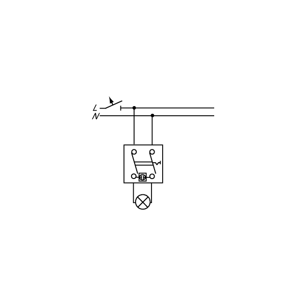 Busch-Jaeger 2000/2 UK Wippkontrollschalter-Einsatz, 2-polig, Ausschalter (2CKA001022A0656)