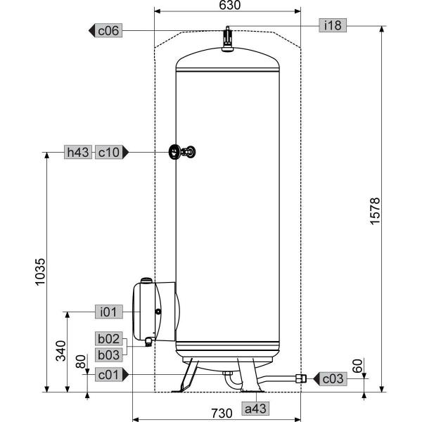 STIEBEL ELTRON SHW 200 S Standspeicher, EKK: C, 200 Liter, reinweiß/basaltgrau (182120)