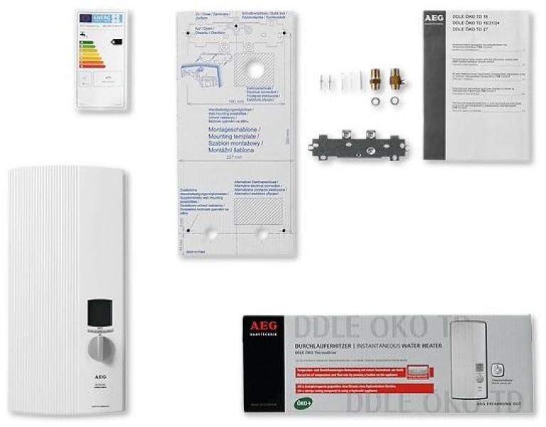 AEG DDLE ÖKO TD 27 EEK: A Komfort-Durchlauferhitzer elektrisch, 27 kW, Über-/Untertischmontage (222399)