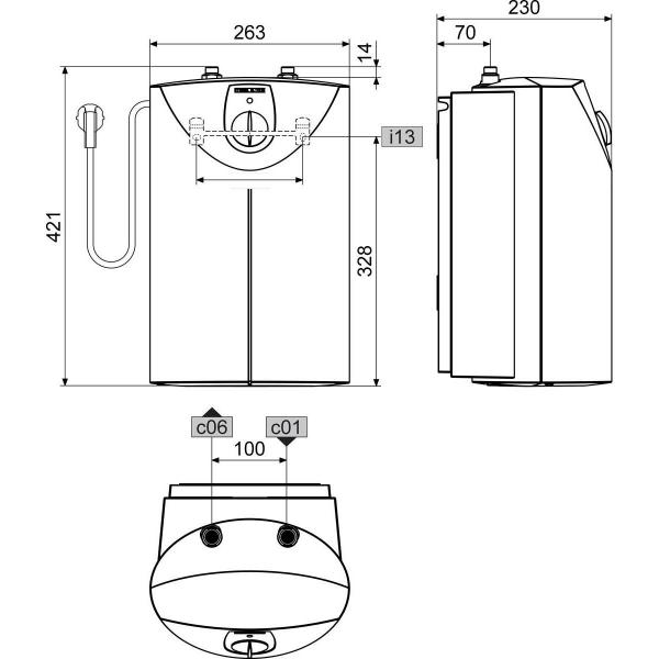 STIEBEL ELTRON SHU 5 SL Kleinspeicher, 5 Liter, EEK: A, 2kW (222152)