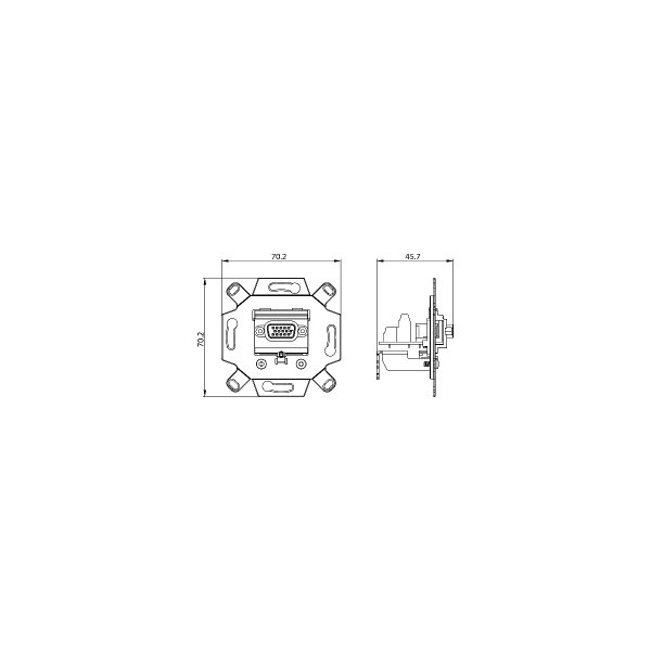 Busch-Jaeger 0261/22 VGA-Anschlussdose mit Schraubklemmen und Zugentlastung, alpinweiß (2CKA000230A0422)