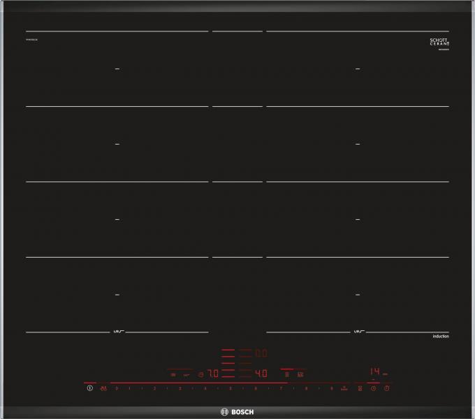 ARDEBO.de Bosch PXY675DC1E Autarkes Induktionskochfeld, Glaskeramik, 60 cm breit, mit Rahmen, PerfectFry