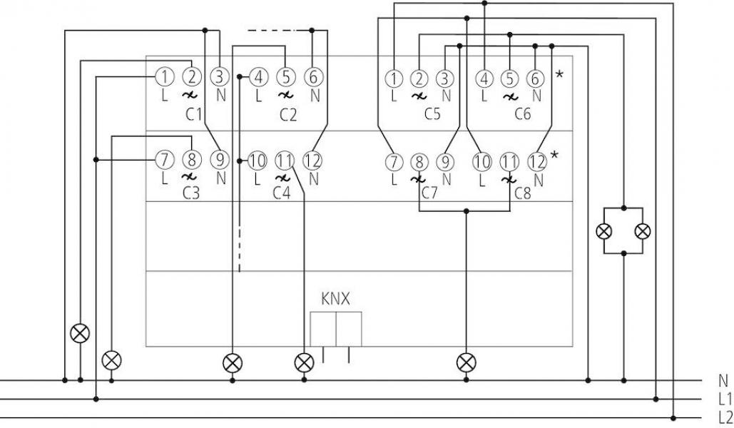 Theben DM 8-2 T KNX 8-fach Unversaldimmaktor, FIX 2 (4940285)