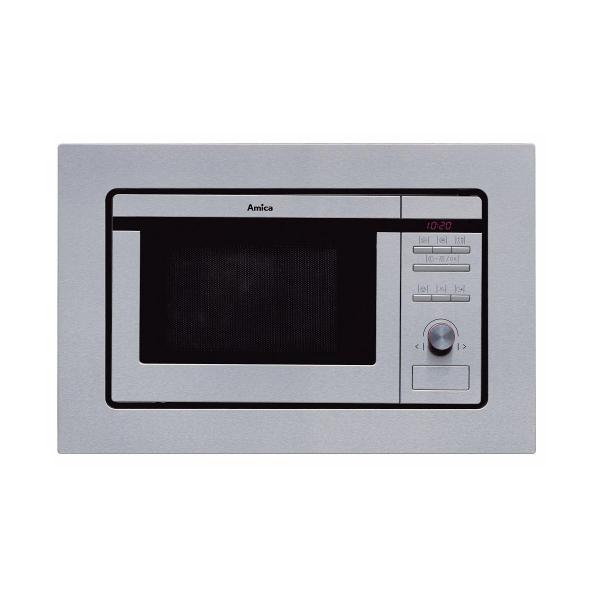 ARDEBO.de Amica EMW 13180 E Einbau-Mikrowelle, 59,5 cm breit, 800 W, 20 L, Grill, digitaler Timer, LED Display, Edelstahl