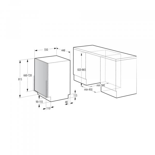 Gorenje GV520E10 Vollintegrierter Geschirrspüler, 45 cm breit, 11 Maßgedecke, AquaStop, Überlaufschutz