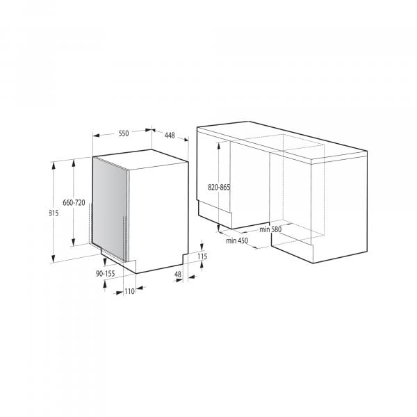 Gorenje GV561D10 Vollintegrierter Geschirrspüler, 45 cm breit, 11 Maßgedecke, Startzeitvorwahl, AquaStop