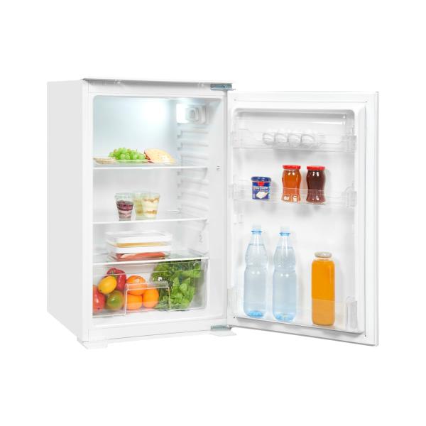 Exquisit EKS131-V-040F EEK: F Einbau Kühlschrank ohne Gefrierfach, Nischenhöhe 87,8cm, 129L, Schlepptürtechnik, LED, weiß