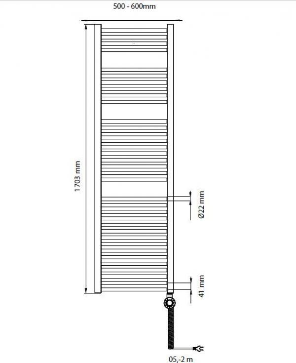 Bosch Heat Radiator 4500 Badheizkörper, 1000W, 1703x600x30, weiß (7738335608)